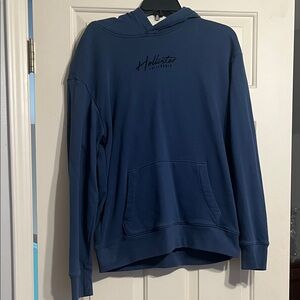 Hollister Men's Navy Blue Hoodie